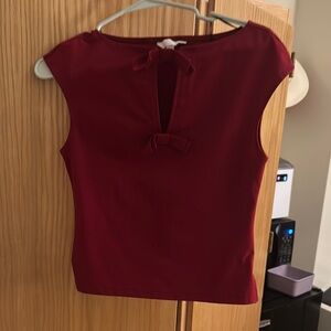 Elegant Red Sleeveless Top